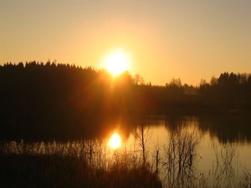 Закат на озере в Спас-Каменке