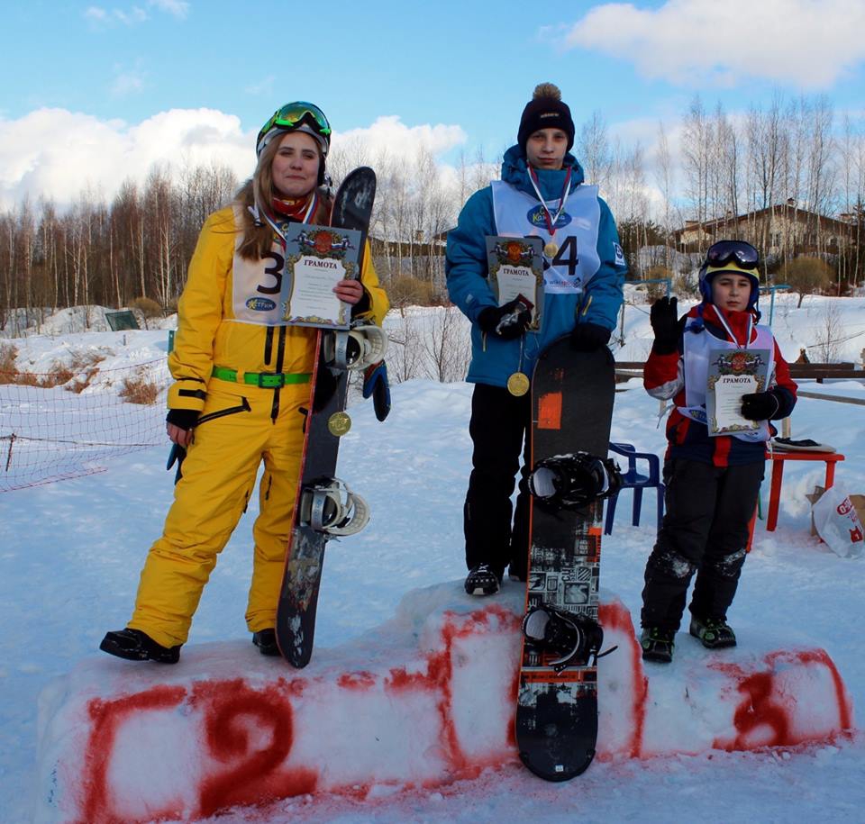 Победители в категории Сноуборд-слалом.
